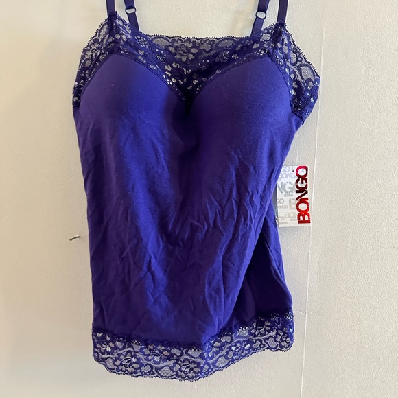 Bongo tank top built in bra glistening in purple size large - Picture 2 of 7